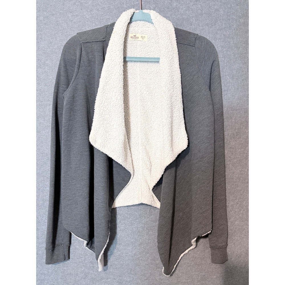 Y2K Hollister Sherpa Layering Fall Cabin Cardigan XS/S Drape Neck Cozy Gorpcore